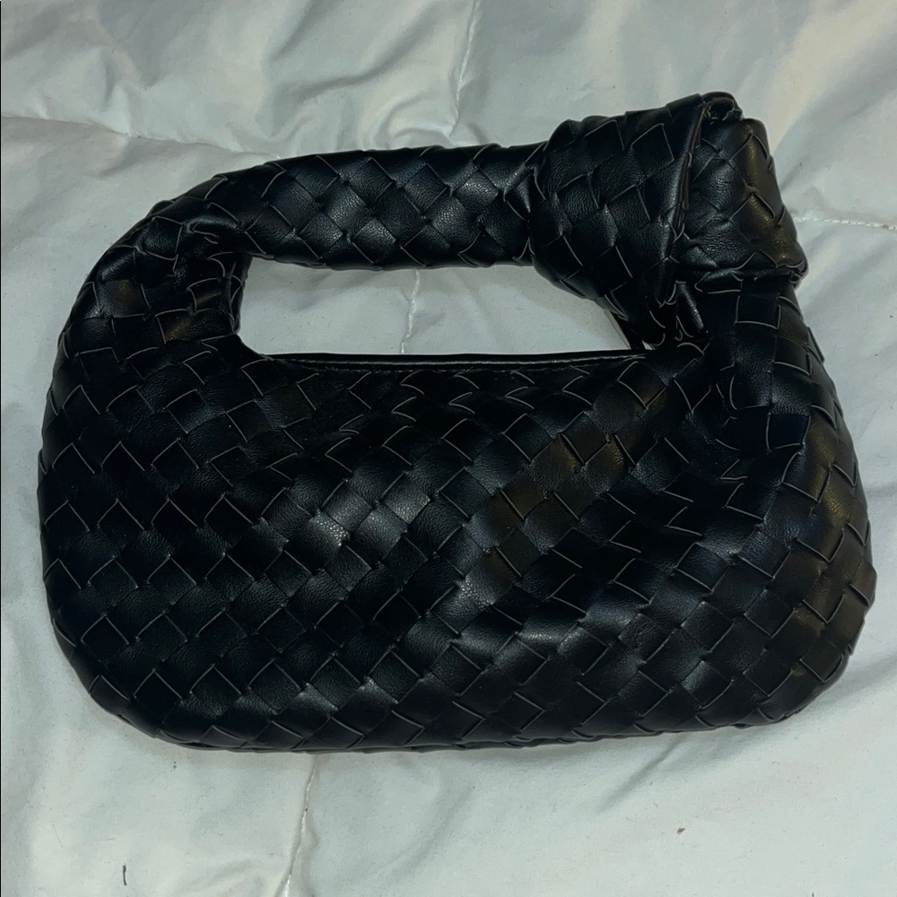 Small Elegant Black Woven Handbag